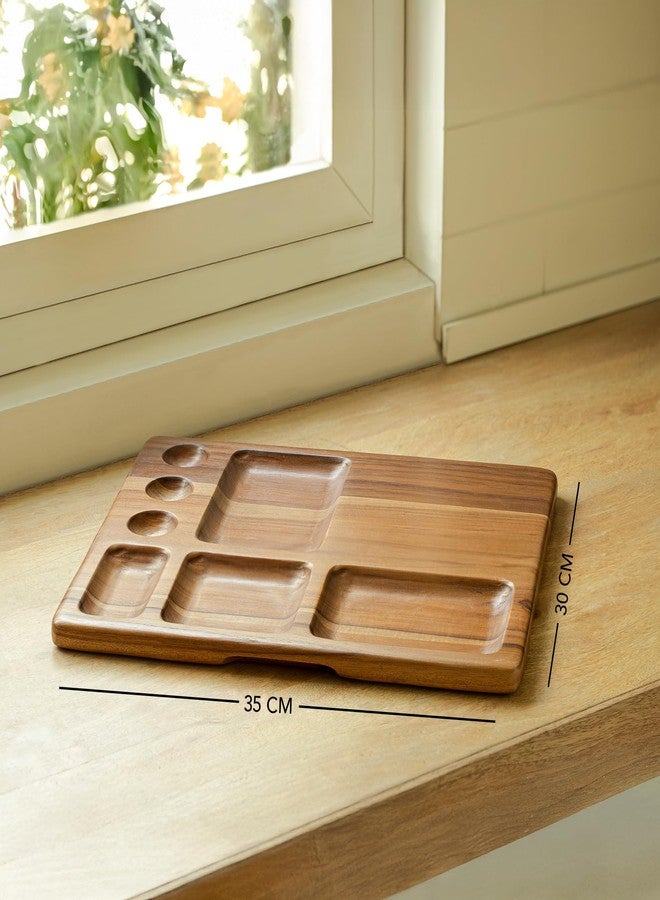 Ellementry Sous Chef Multi Utility Platter | Serving Platter with Wooden Board for Serving Sweets, Cookies, Dry Fruits, Snacks at Home | Chopping Cutting Board for Kitchen Vegetables, Fruits & Cheese - Image 5